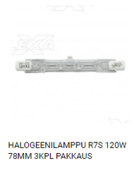 HALOGEENILAMPPU R7S 120W 78MM 3KPL PAKKAUS  430341